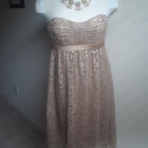 Alfred Angelo Strapless Lace Dress